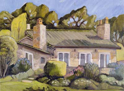 Stone cutters cottage painting by Jeremy harper